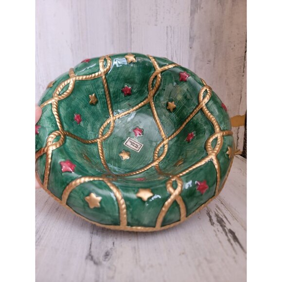 Fitz Floyd 1994 footed bowl toy‎ ceramic vintage dish...